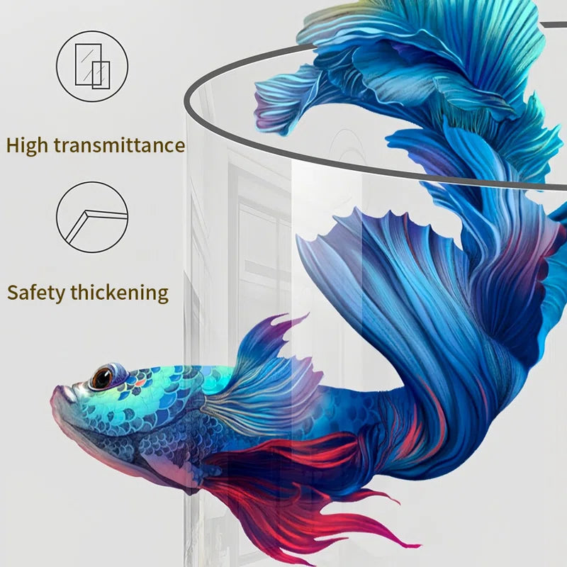 Luxurious Curved White Elegance Eco Aquarium Tank
