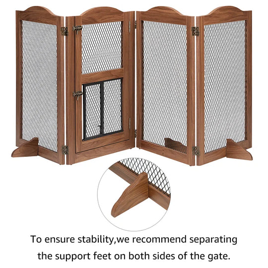 Clarica Wood Free Standing Pet Gate with Door