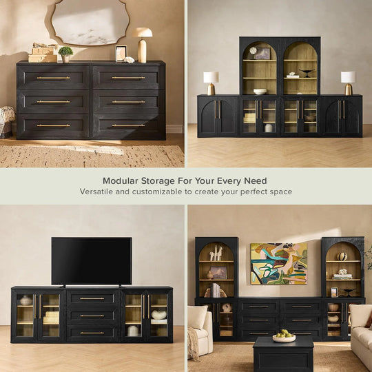 Mopio Blake 4 Piece Entertainment Center with Storage