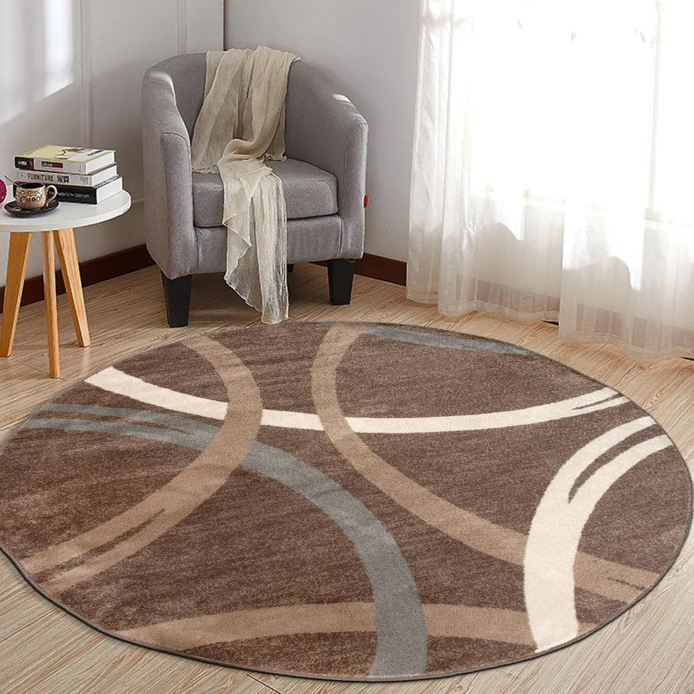 Contemporary Abstract Circles Design Area Rug