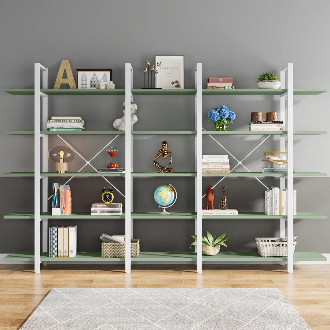 5-Tier Bookshelf, Vintage Industrial Style Bookcase
