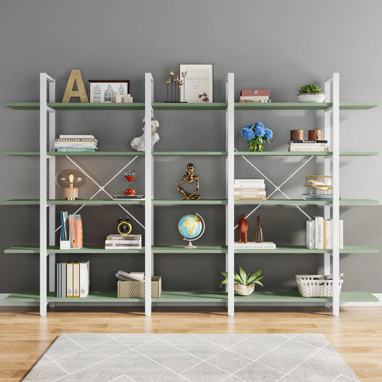 5-Tier Bookshelf, Vintage Industrial Style Bookcase