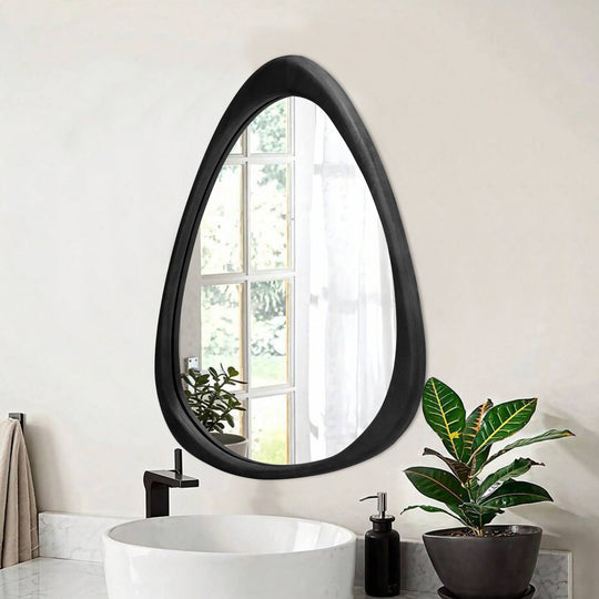 Irregular Mirror Asymmetrical Wood Wall Mirror