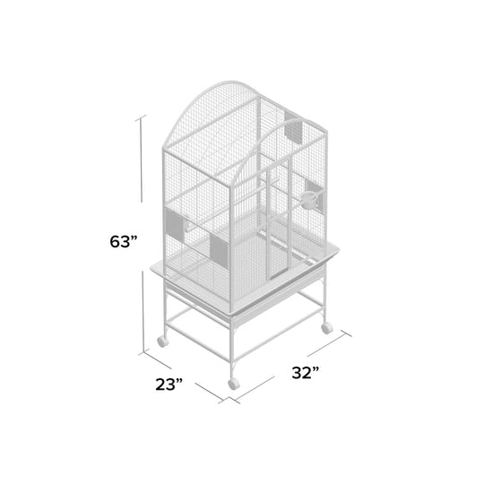 Cleveland 63'' Iron Dome Top Floor Bird Cage with Wheels