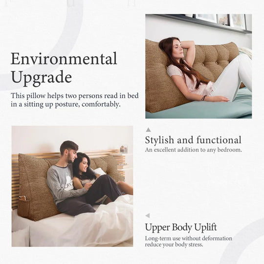 Bed Rest Wedge Reading Pillow Headboard Back Support Cushion