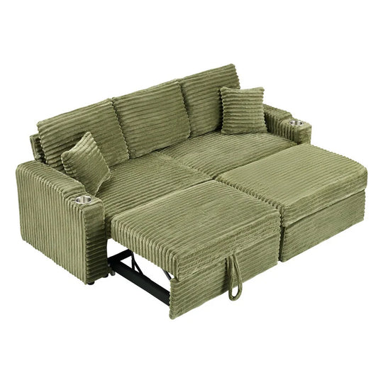 80" Cordylona Sofa, Cup Holder, Ottoman Storage