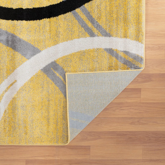 Contemporary Abstract Circles Design Area Rug