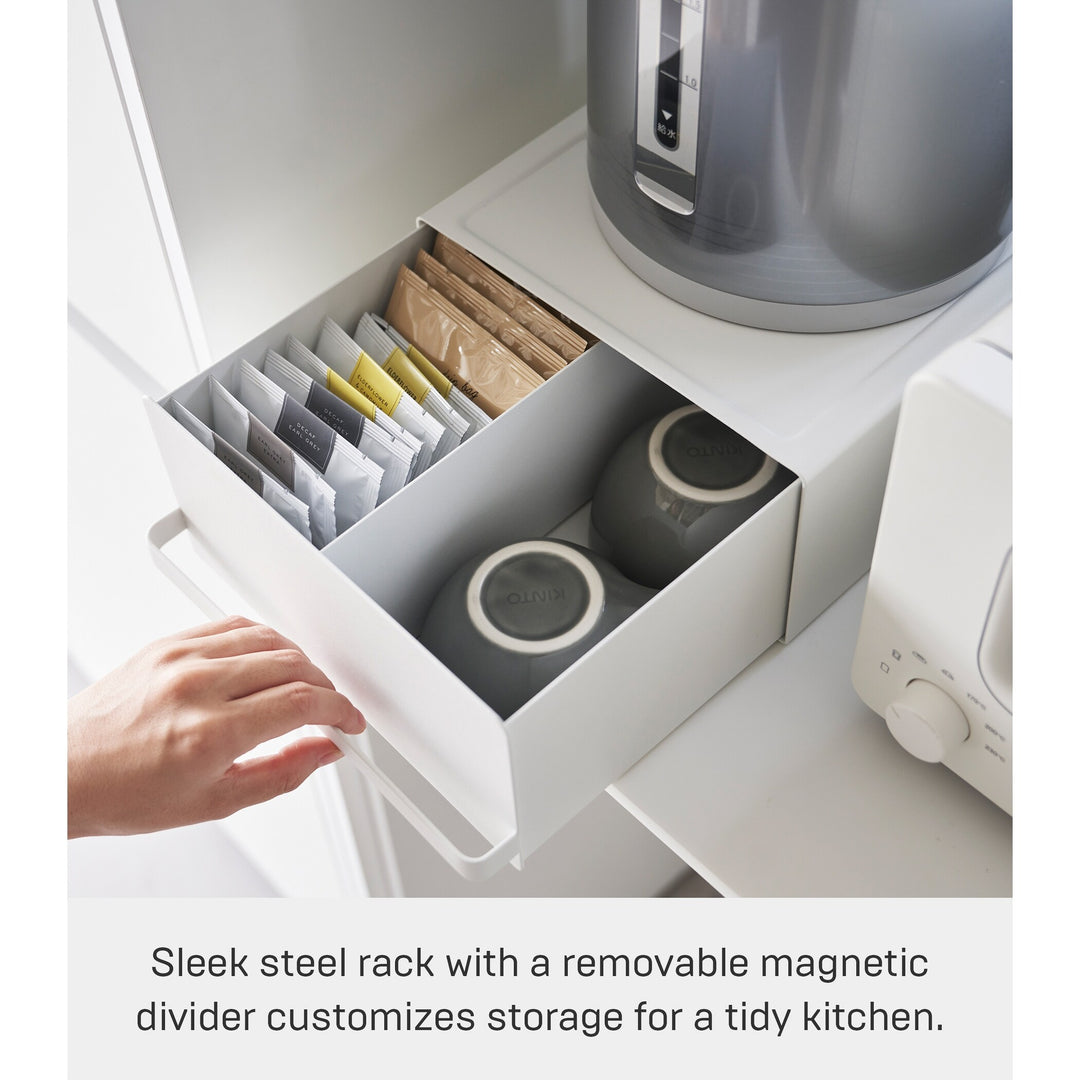 Countertop Rack with Drawer, Steel, Holds 11 Lbs - L 10.83 X W 8.74 X H 4.53 Inches