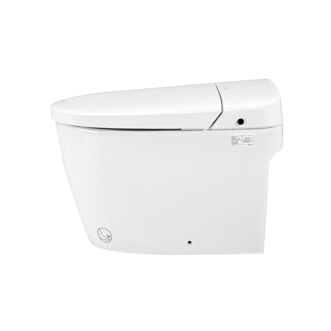 Smart Toilet Bidet Combo with Self-Cleaning Nozzle, Heated Seat, Night Light, Knob Control, Power Outage Flushing, Soft Close