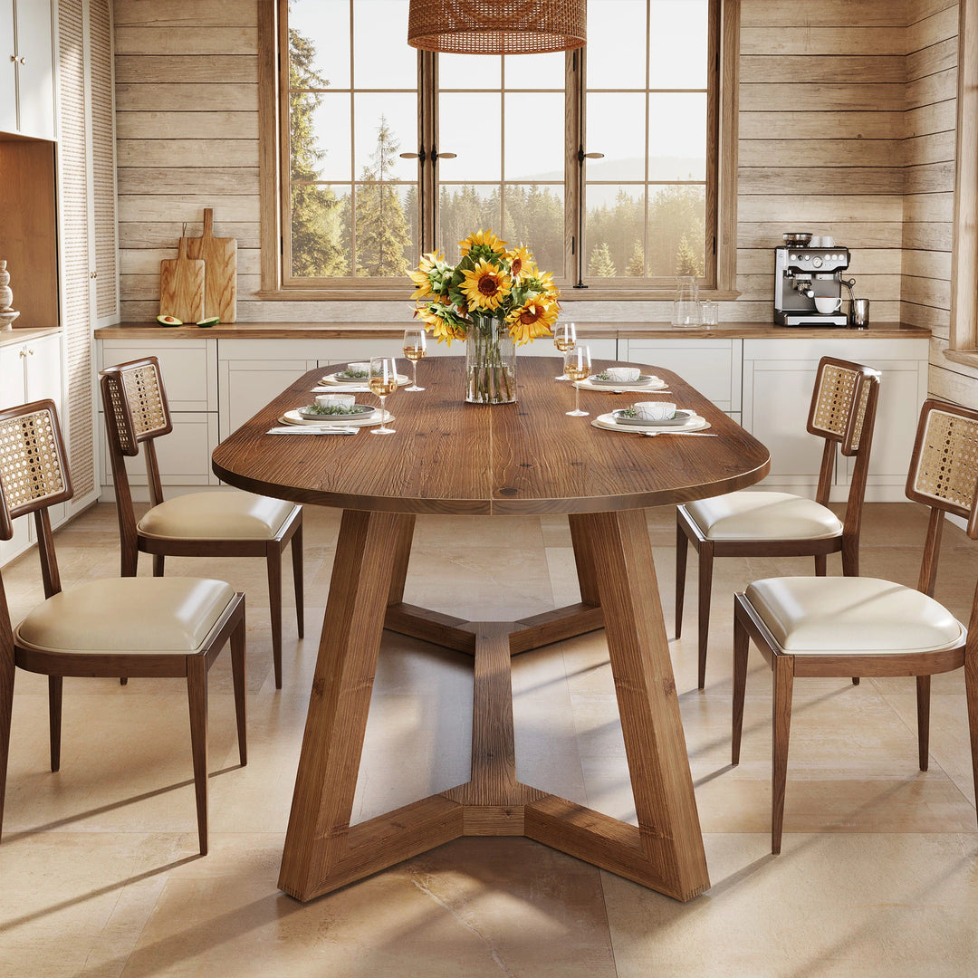 Solid Wood Dining Table, Kitchen Table, Living Room Office Accent Dining Table Gathering Table