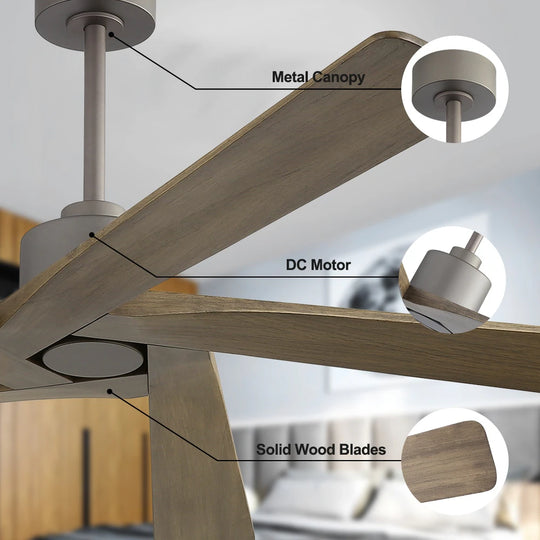 54 Inch DC Motor Indoor Ceiling Fan without Lights