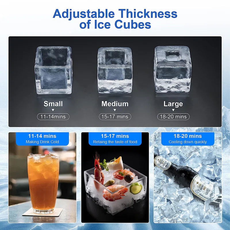 100 Lb. Daily Production Clear Ice Freestanding Ice Maker