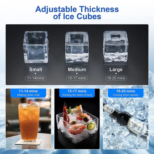 100 Lb. Daily Production Clear Ice Freestanding Ice Maker