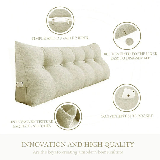 Bed Rest Wedge Reading Pillow Headboard Back Support Cushion