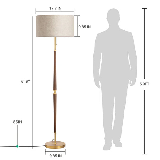 Salcido Electroplated Traditional Solid Wood Floor Lamp