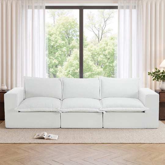 No Assembly Chenille Modular Sectional Sofa Comfy Cloud Couch