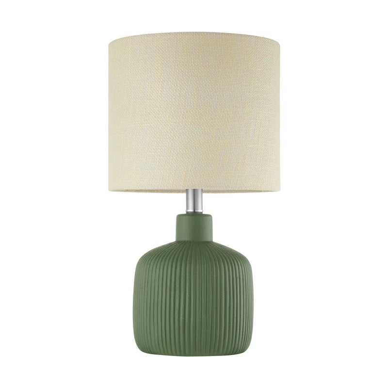 Fluted Ceramic Table Lamp (H18.25" X W10" X D10")