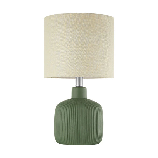 Fluted Ceramic Table Lamp (H18.25" X W10" X D10")
