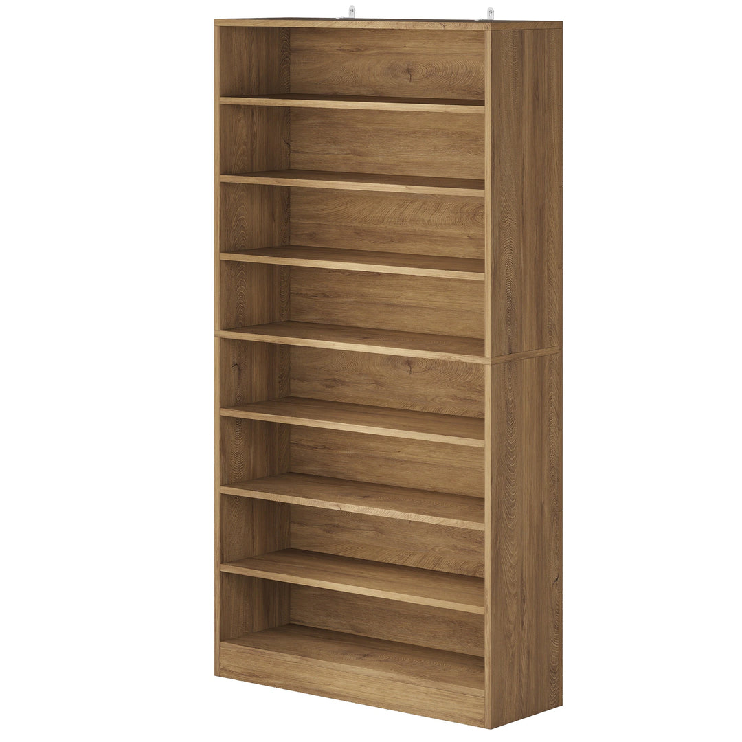 9 Tiers Shoe Cabinet, 40-45 Pairs Heavy Duty Wood Freestanding Shoe Storage Cabinet