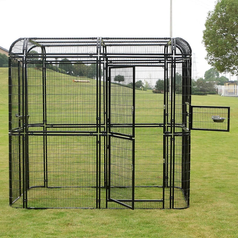 Corwynn 81.6'' Iron Flat Top Floor Bird Cage with Stand