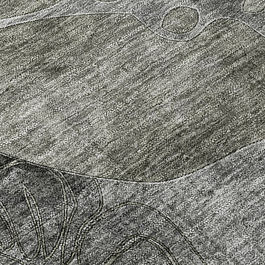 Machine Washable Indoor/ Outdoor Modern Floral Chantille Rug