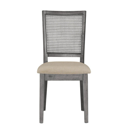 Eleanor Beige Linen Rattan Dining Chairs (Set of 2) by  Classic