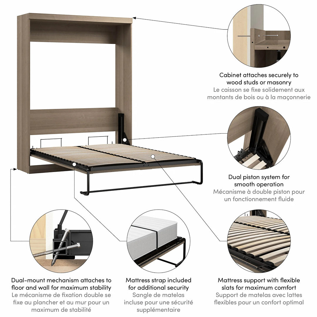 Pur 65W Queen Murphy Bed for Multipurpose Room by