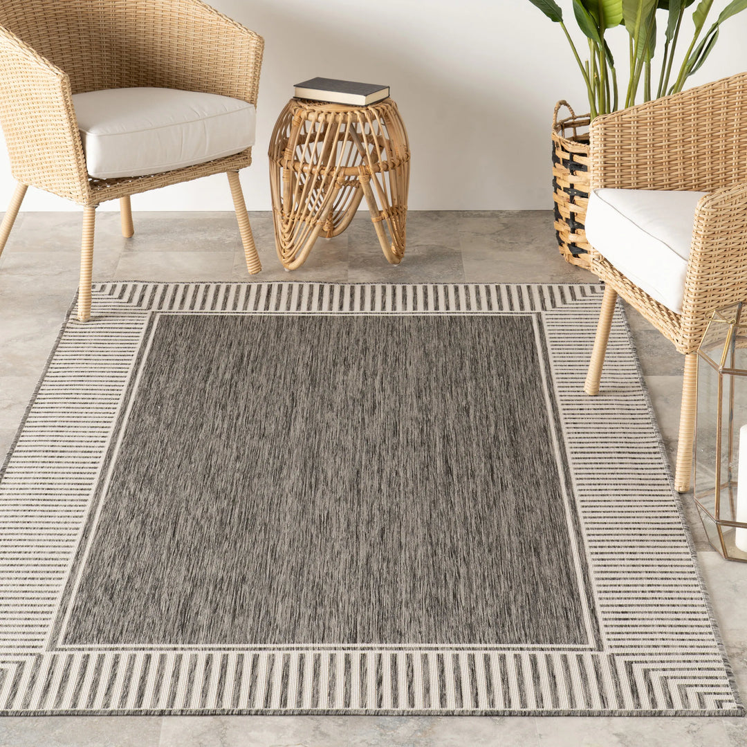 Leah Classic Bordered Indoor/Outdoor Area Rug