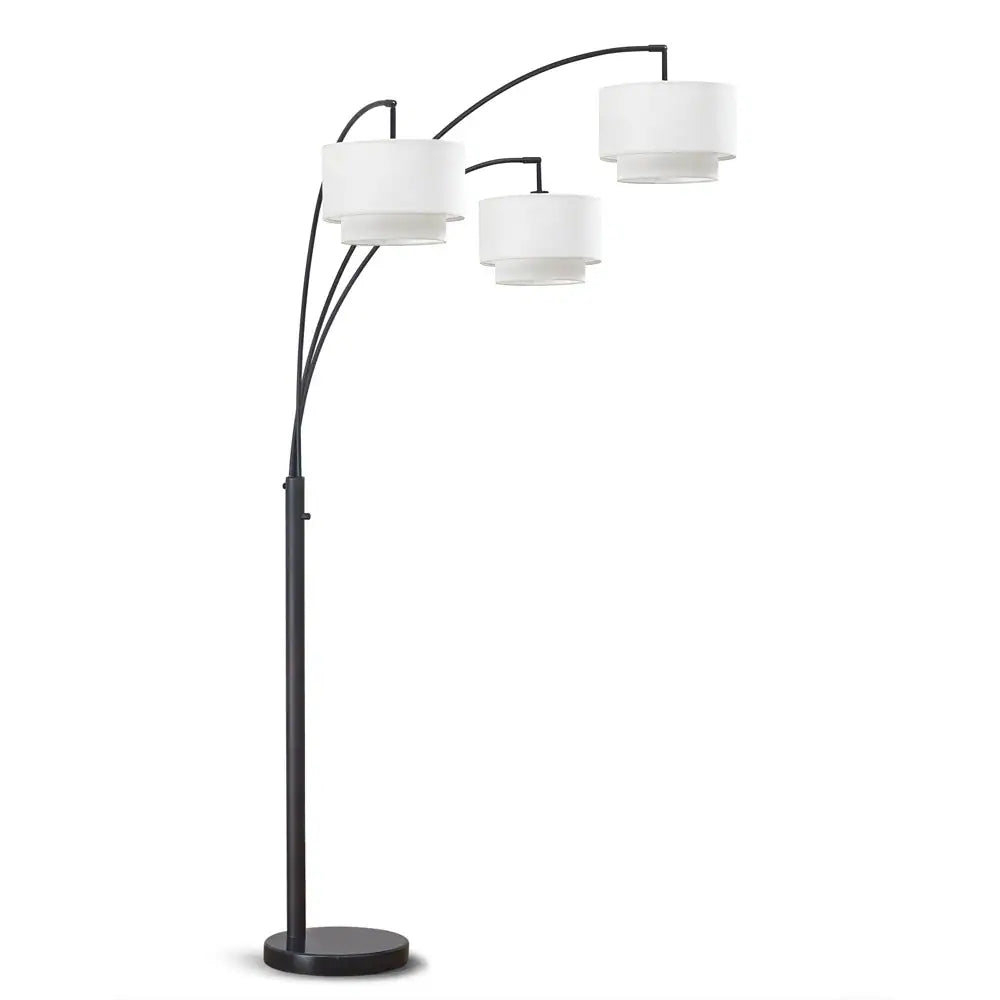 Broadway 3-Light 4-Way Switch Arch Floor Lamp