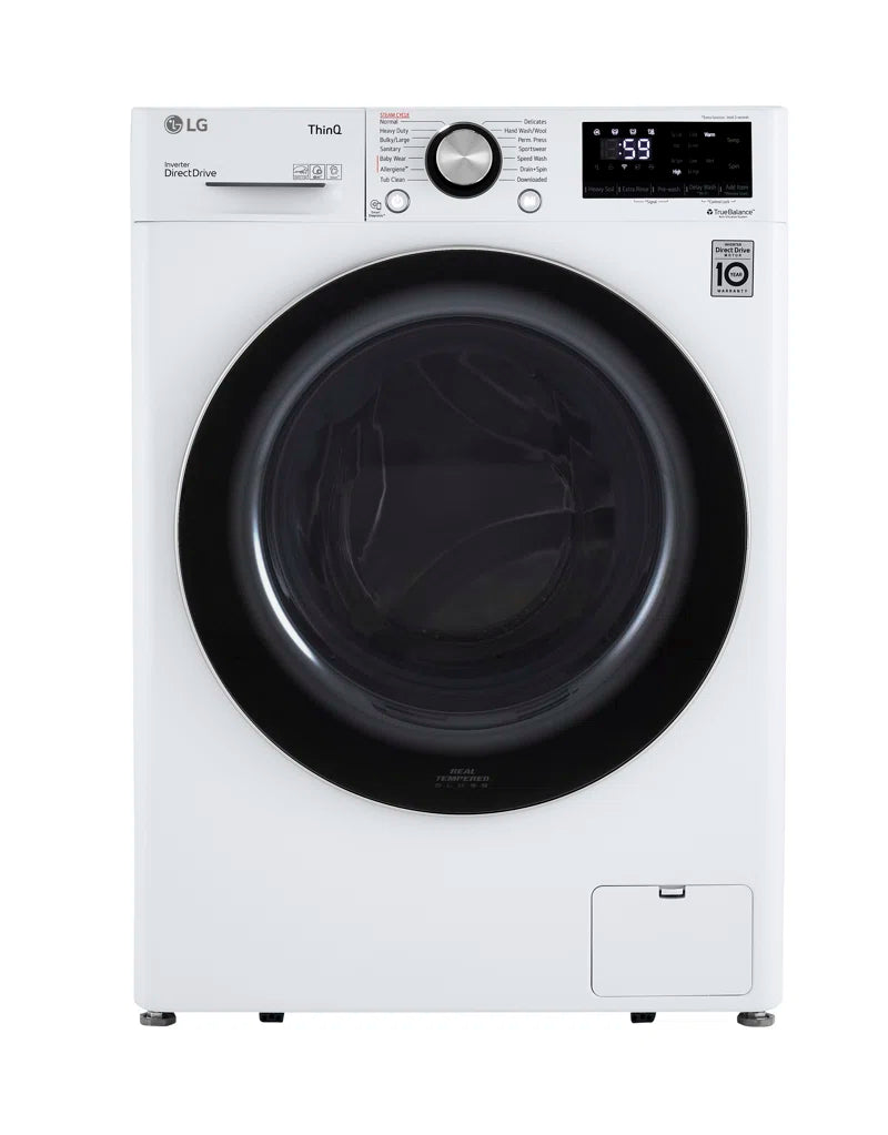 Smart Wi-Fi Enabled Compact Front Load Washer with Built-In Intelligence, White, 2.4 Cu. Ft.