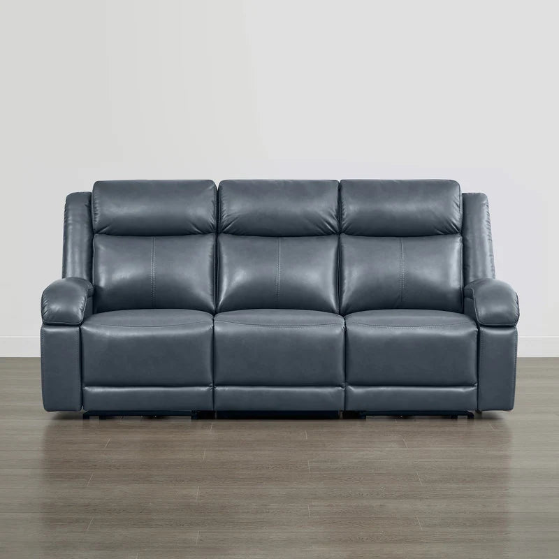 Hadlee Genuine Leather Reclining Sofa with Multi-Function Console.