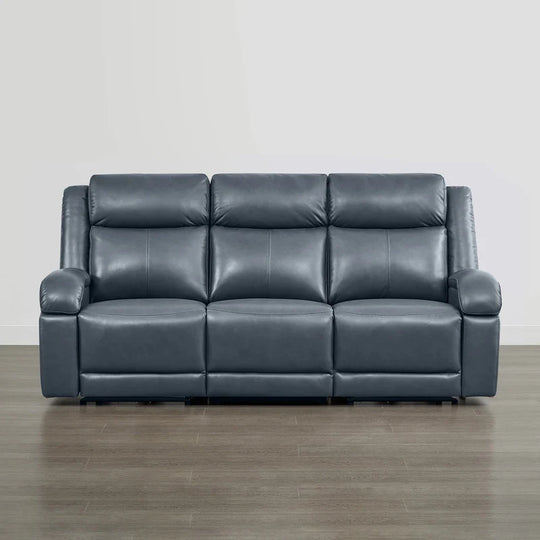 Hadlee Genuine Leather Reclining Sofa with Multi-Function Console.