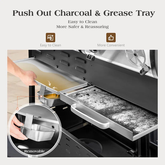 Synae  3 - Burner 2-In-1 Charcoal and Gas Grill