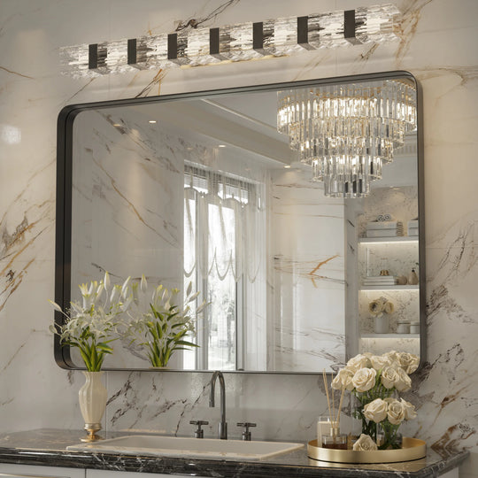 Modern Rounded Rectangle Metal Frame Wall Mirror