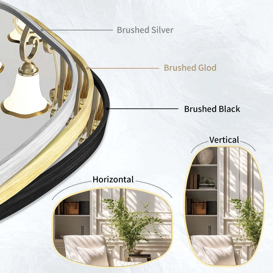 2 Pack Oval Mirror Vanity Decorative Wall Mirror