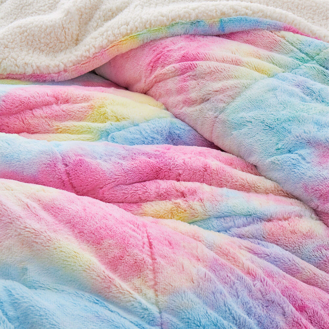 3 Piece Winter Reversible Comforter Set Faux Shearling Ultra Soft Minky Plush and Fuzzy Fleece Microfiber