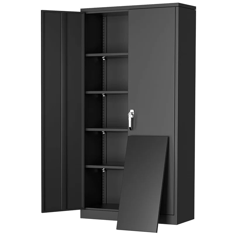 Metal Garage Storage Cabinets ( 72'' H X 36'' W X 18'' D ) with 4 Adjustable Shelves and Lockable Doors