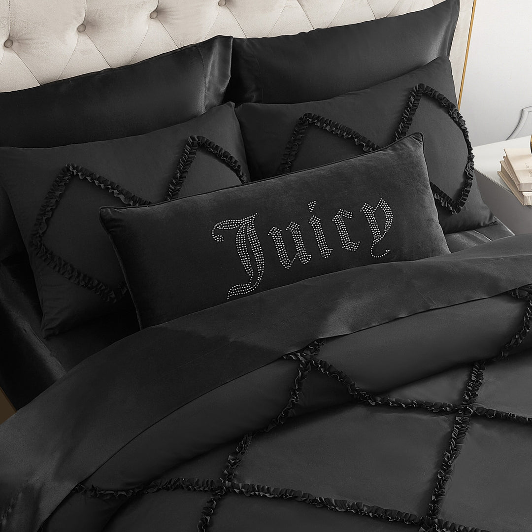 Silver Rhinestone Pillow 16" X 36"