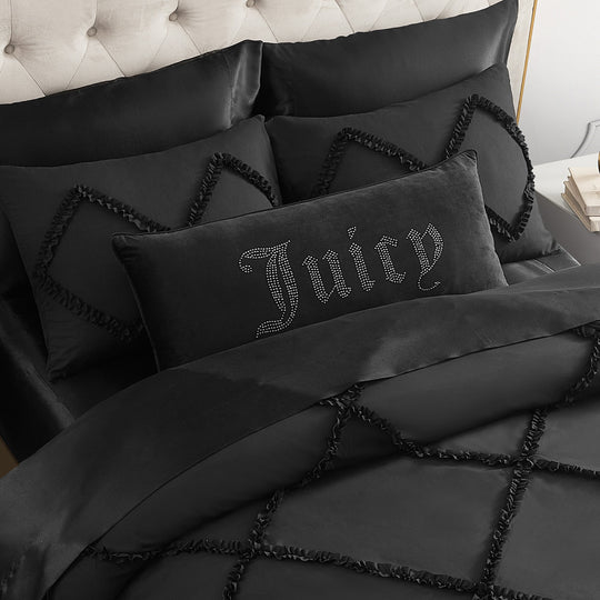 Silver Rhinestone Pillow 16" X 36"
