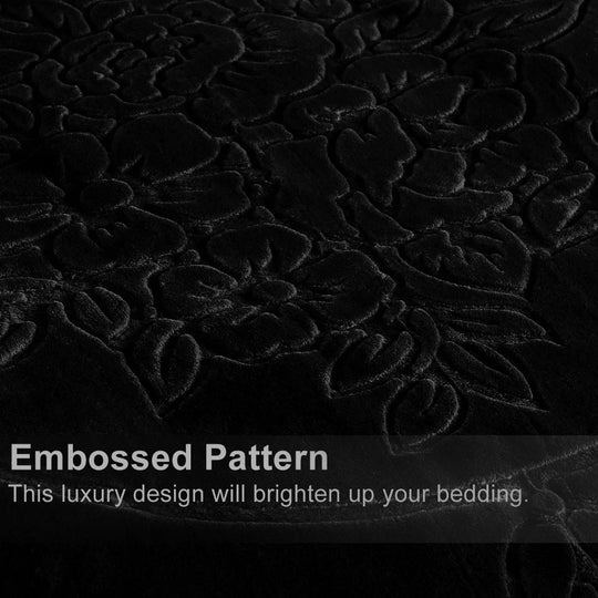 Embossed Floral Bed Blanket 85"X95" - 9Lbs
