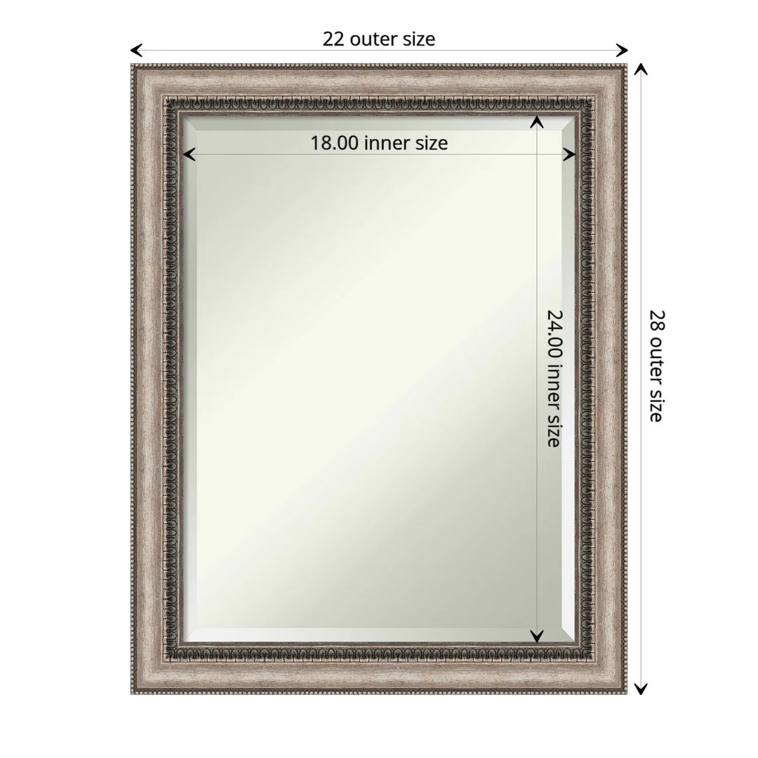 Beveled Bathroom Wall Mirror - Lyla Ornate Silver Frame - Lyla Ornate Silver