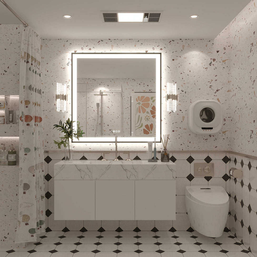 Extra Large Black Frame LED Bathroom Vanity Mirror with 3 Years Warranty and UL Certified