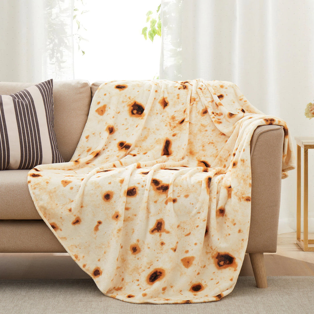Kids' and Adult Halloween Food Throw Blanket, Microfiber Funny Food Blanket for Home or Dorm Decor