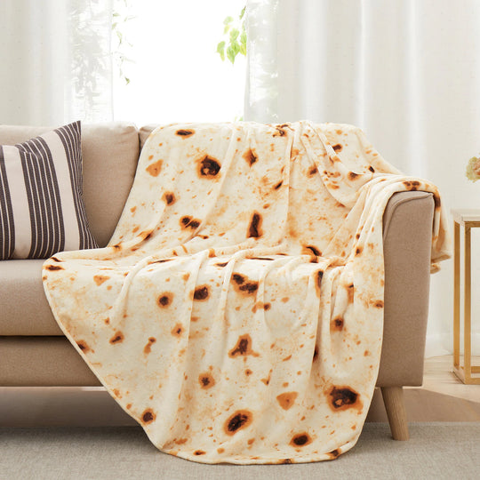 Kids' and Adult Halloween Food Throw Blanket, Microfiber Funny Food Blanket for Home or Dorm Decor