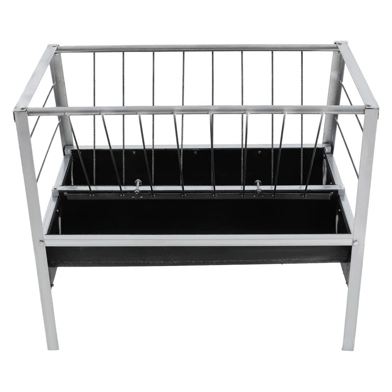 Large Capacity Livestock Feed Trough 2-In-1 Grain& Hay Feeder for Goats Sheep