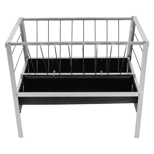 Large Capacity Livestock Feed Trough 2-In-1 Grain& Hay Feeder for Goats Sheep
