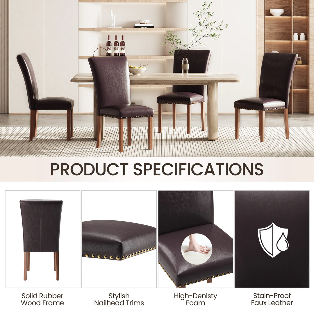 RENEWLINE Dining Chairs, Fabric with Nailhead Trim and Wood Legs