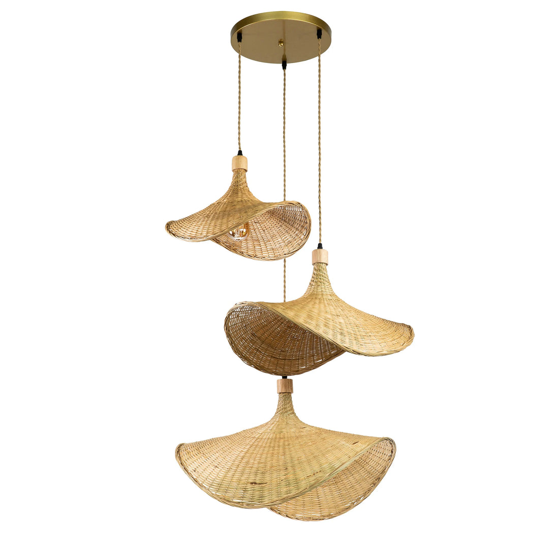 Three Lights Unique Rattan Pendant Light