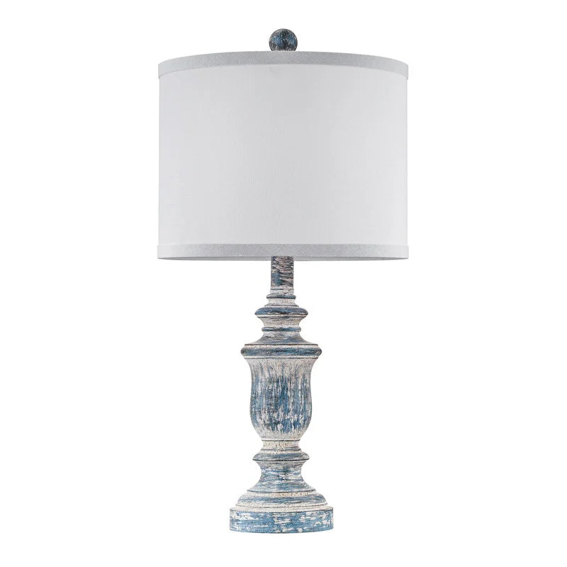 22" Rustic Table Lamp Set with Fabric Shade(Set of 2) - W11" * H 22"