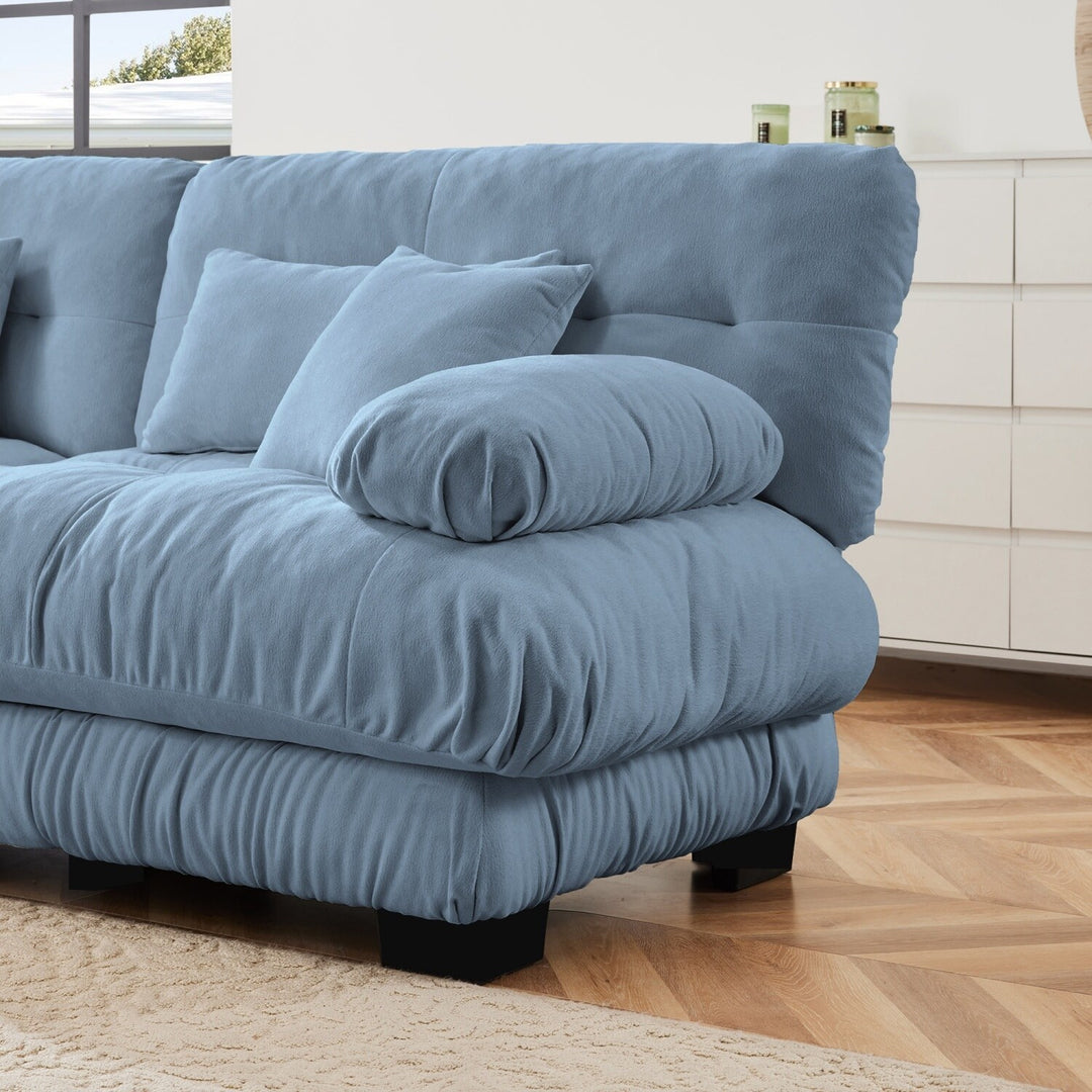 Luxury Chenille Modular Upholstered Sectional Sofa Couch with Convertible Ottoman